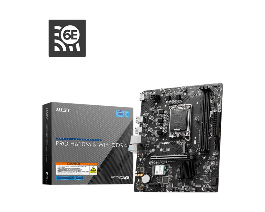MSI 微星 PRO H610M-S WIFI DDR4 Micro-ATX 主機板 (DDR4)