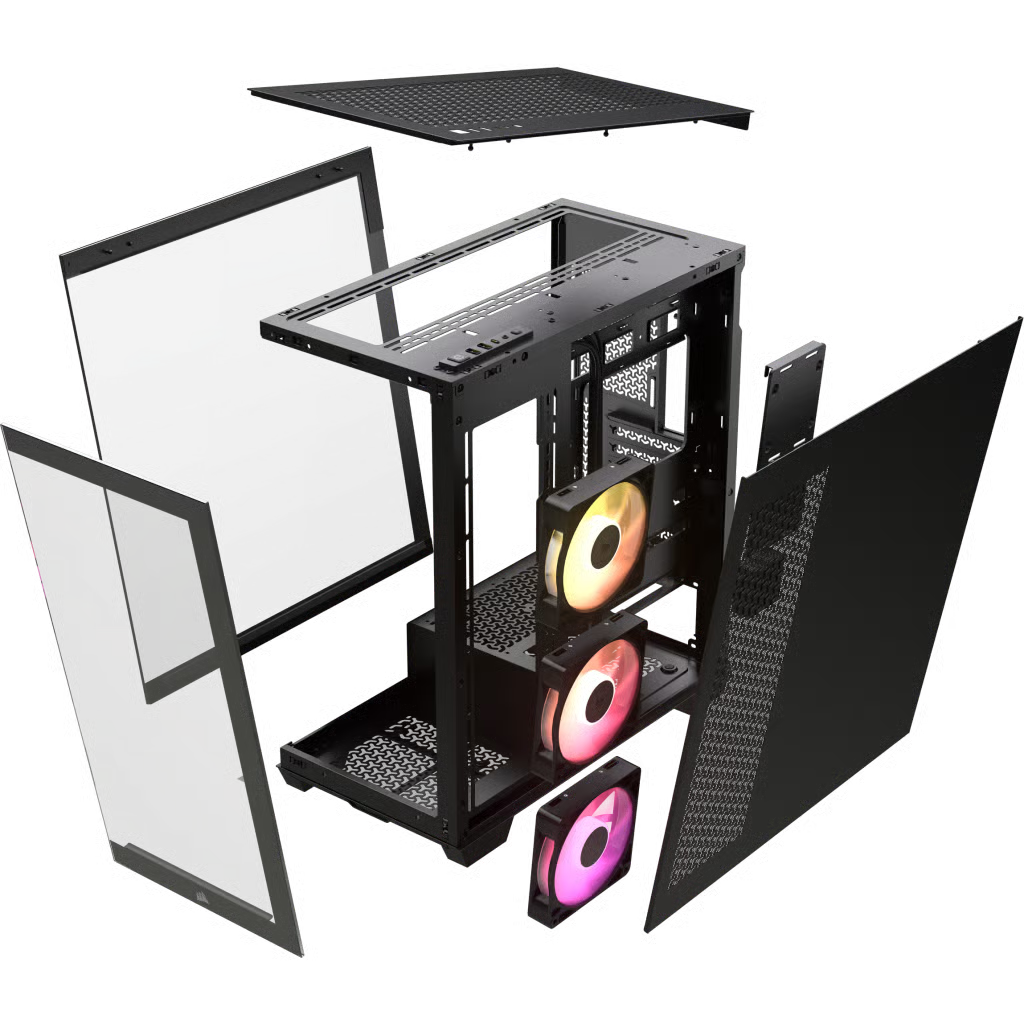 【支援背插底板】 Corsair iCUE LINK 3500X RGB 無中柱全景玻璃 ATX 機箱 - Black 黑色