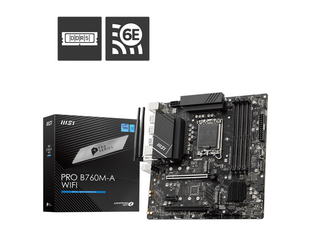 MSI 微星 PRO B760M-A WIFI Micro-ATX 主機板 (DDR5)