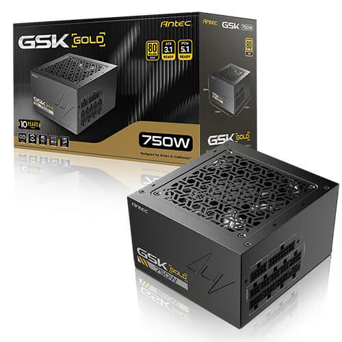 Antec GSK750 V2 ATX3.1 750W 80Plus Gold 金牌 全模組 火牛 (10年保) - Black 黑色