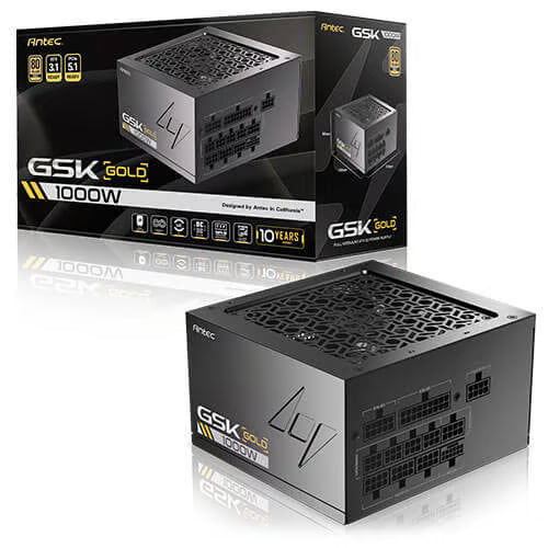 Antec GSK1000 ATX3.1 1000W 80Plus Gold 金牌 全模組 火牛 (10年保) - Black 黑色