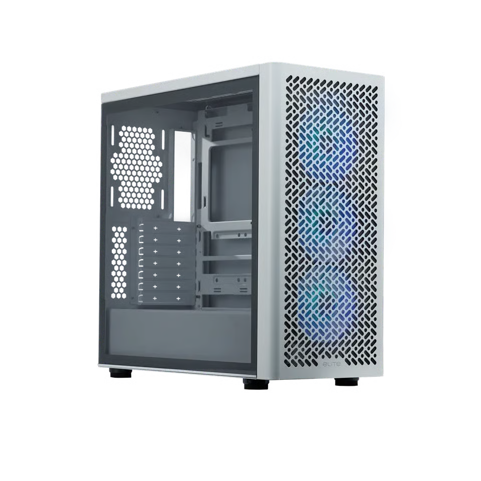 【支援背插底板】 Cooler Master Elite 502 ATX 機箱 - White 白色 【預裝4把ARGB風扇】