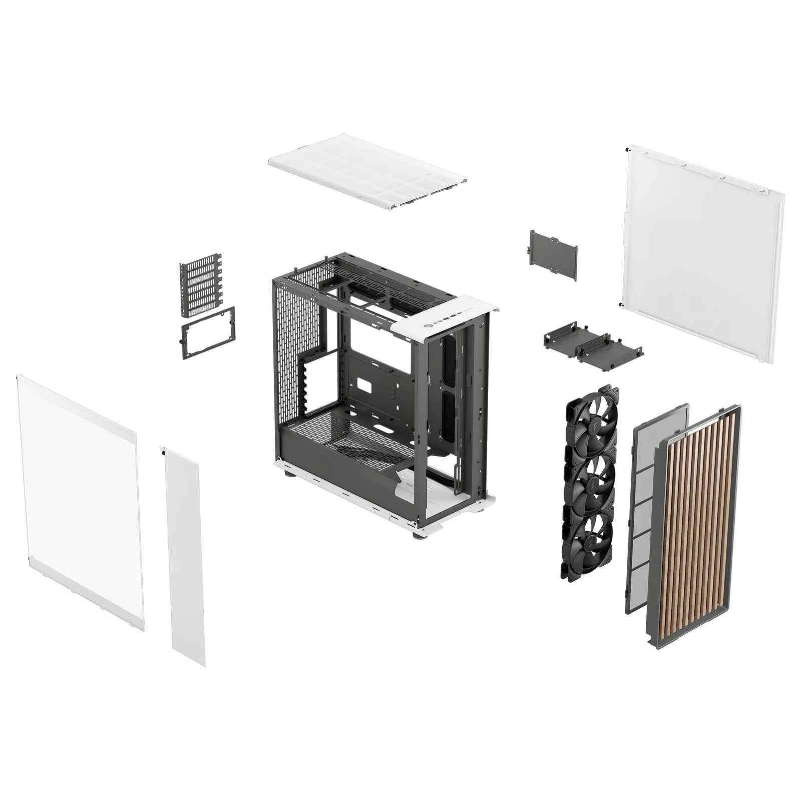 Fractal Design North XL ATX 機箱 - Chalk White Clear TG