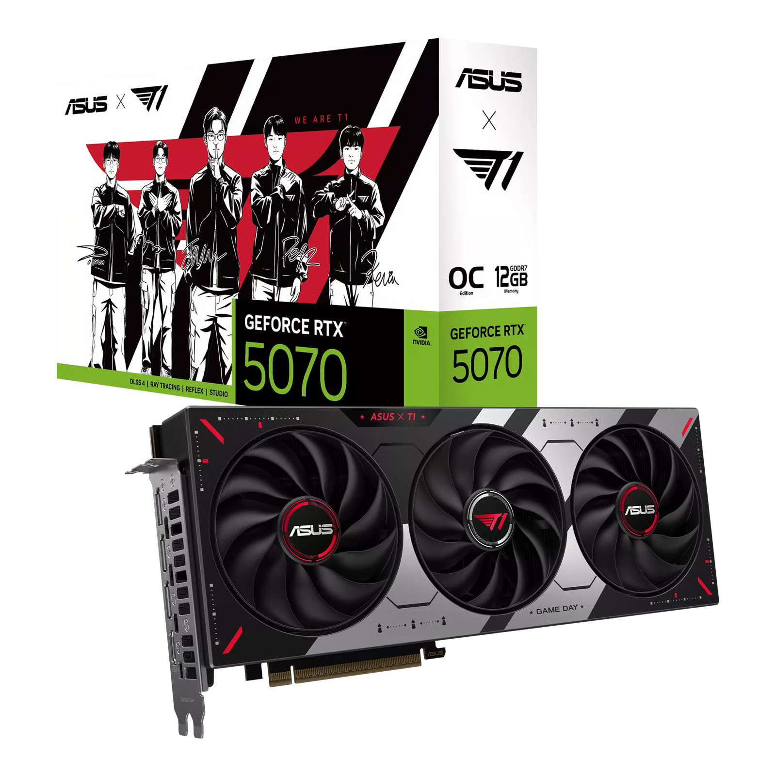 ASUS T1 GeForce RTX 5070 12GB OC 顯示卡 - T1聯名版 - 3年保養