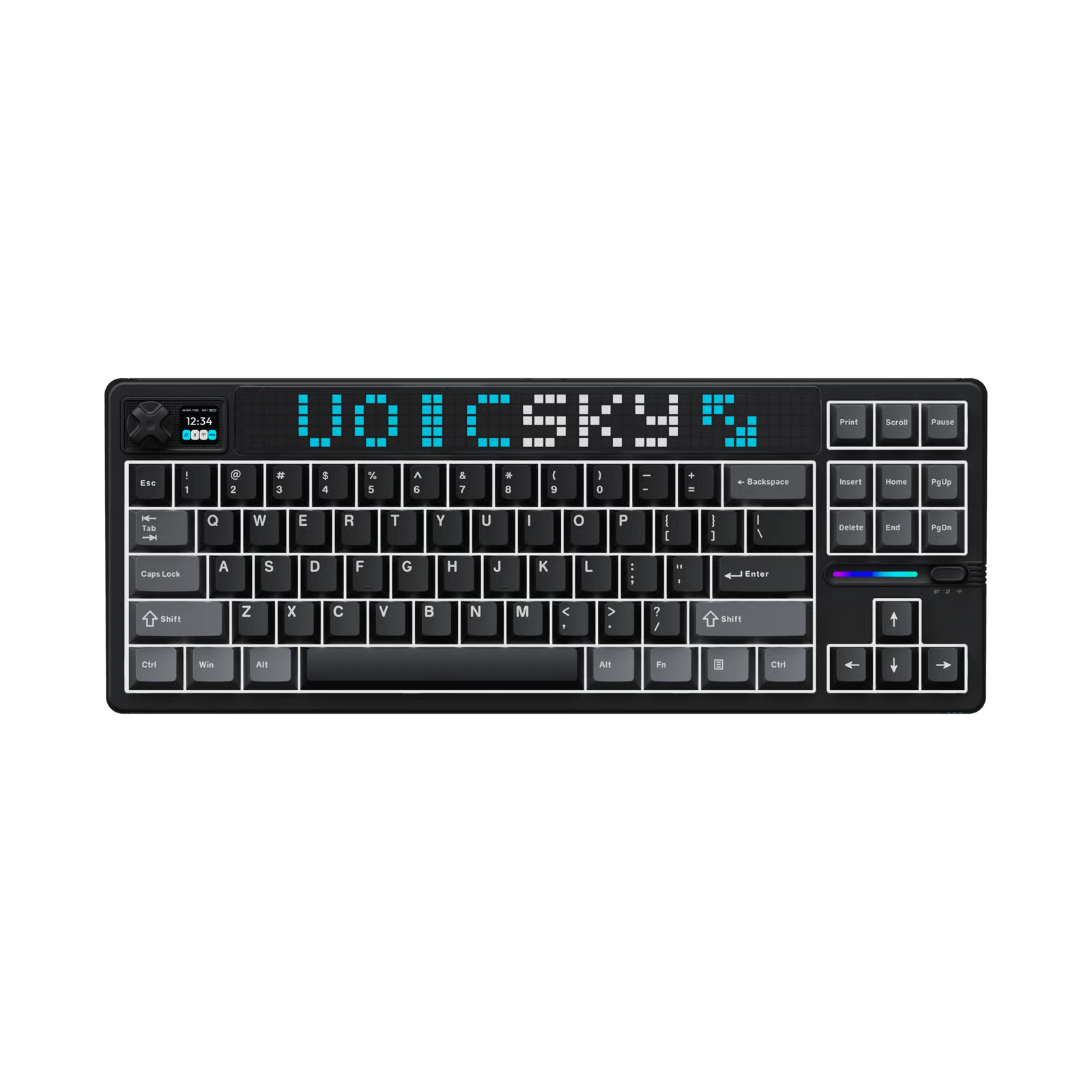 Voicsky ATMOS 87 80% 三模機械鍵盤 (Tactile 段落軸) - Dark 黑色