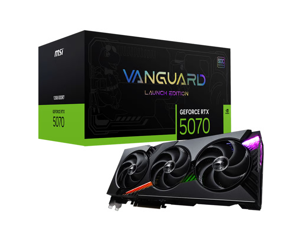 MSI 微星 GeForce RTX 5070 12G VANGUARD SOC Launch Edition 顯示卡