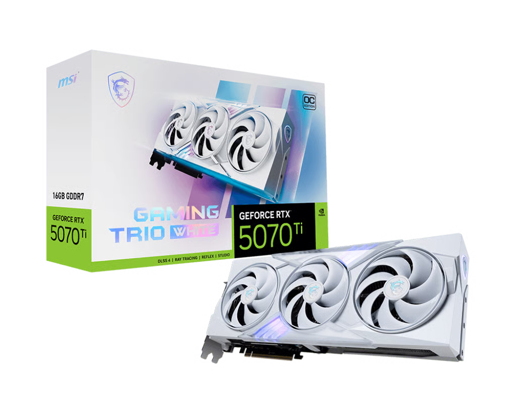 MSI 微星 GeForce RTX 5070 Ti 16G GAMING TRIO OC White 白色顯示卡