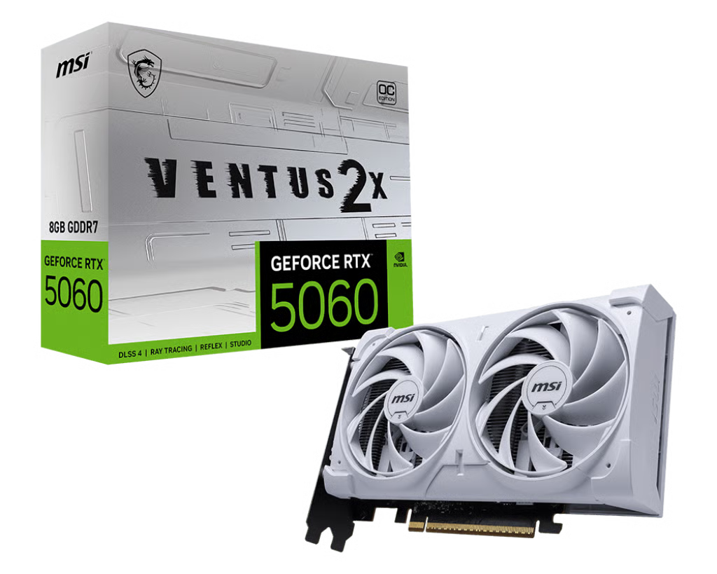MSI 微星 GeForce RTX 5060 8G VENTUS 2X OC White 顯示卡