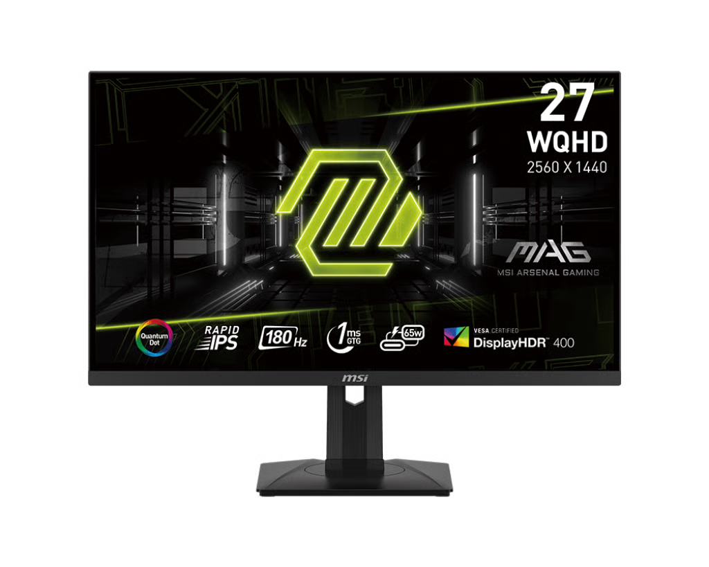 MSI 微星 MAG 274QF 電競顯示器 (27吋 / WQHD [2560 x 1440] 180Hz / RAPID IPS / DisplayHDR 400 / G-Sync Compatible / Type-C 65W / 4軸人體工學支架)