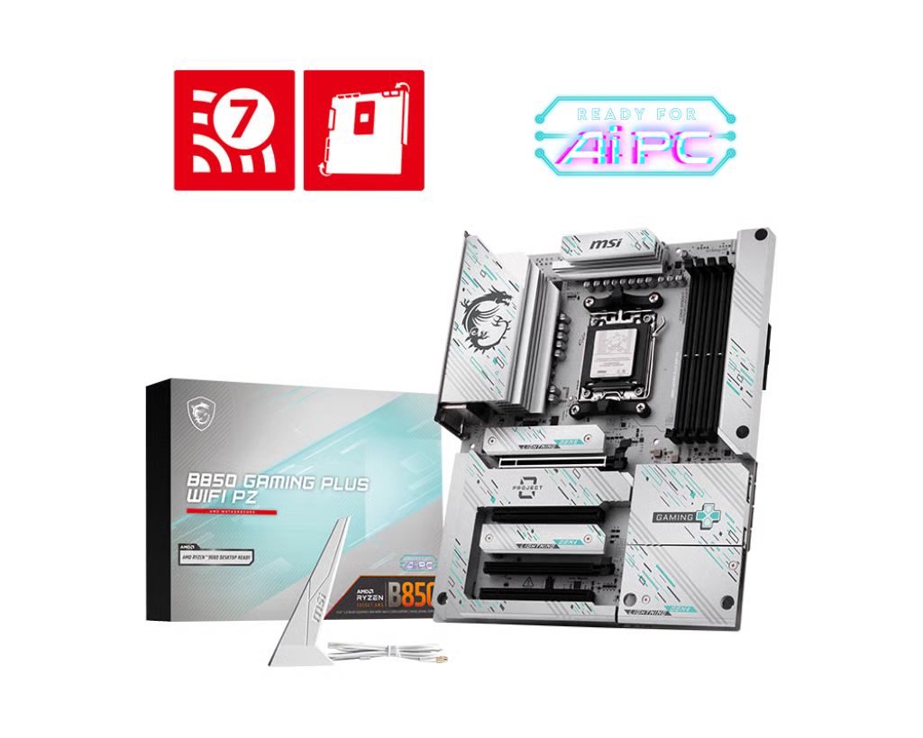 MSI 微星 B850 GAMING PLUS WIFI PZ ATX 白色主機板 (DDR5)