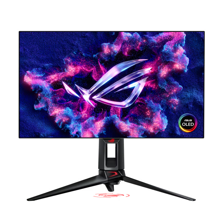 ASUS 華碩 ROG Swift OLED PG27AQDP 電競顯示器 (26.5吋 / WQHD [2560 x 1440] / 480Hz / 0.03ms / 10bits W-OLED / G-Sync Compatible + FreeSync Premium / DisplayHDR TrueBlack 400 / 4軸人體工學支架)