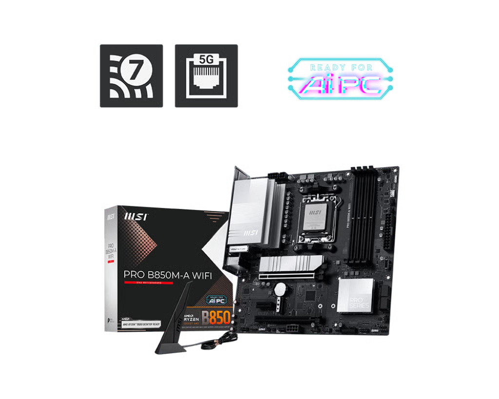 MSI 微星 B850M-A WIFI Micro-ATX 主機板 (DDR5)