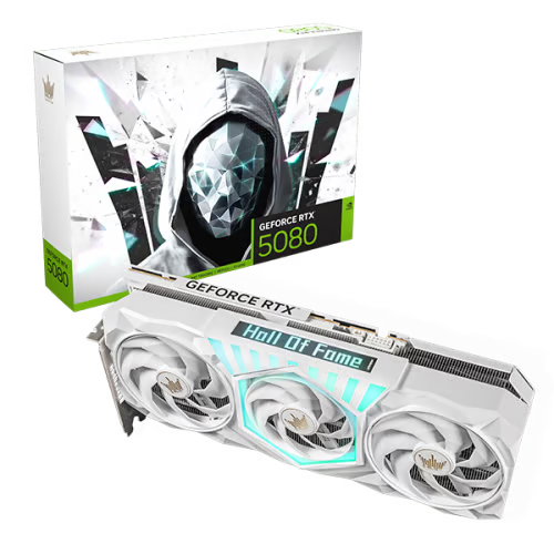Galax HOF Gaming GeForce RTX 5080 1-Click OC White 16G 白色顯示卡