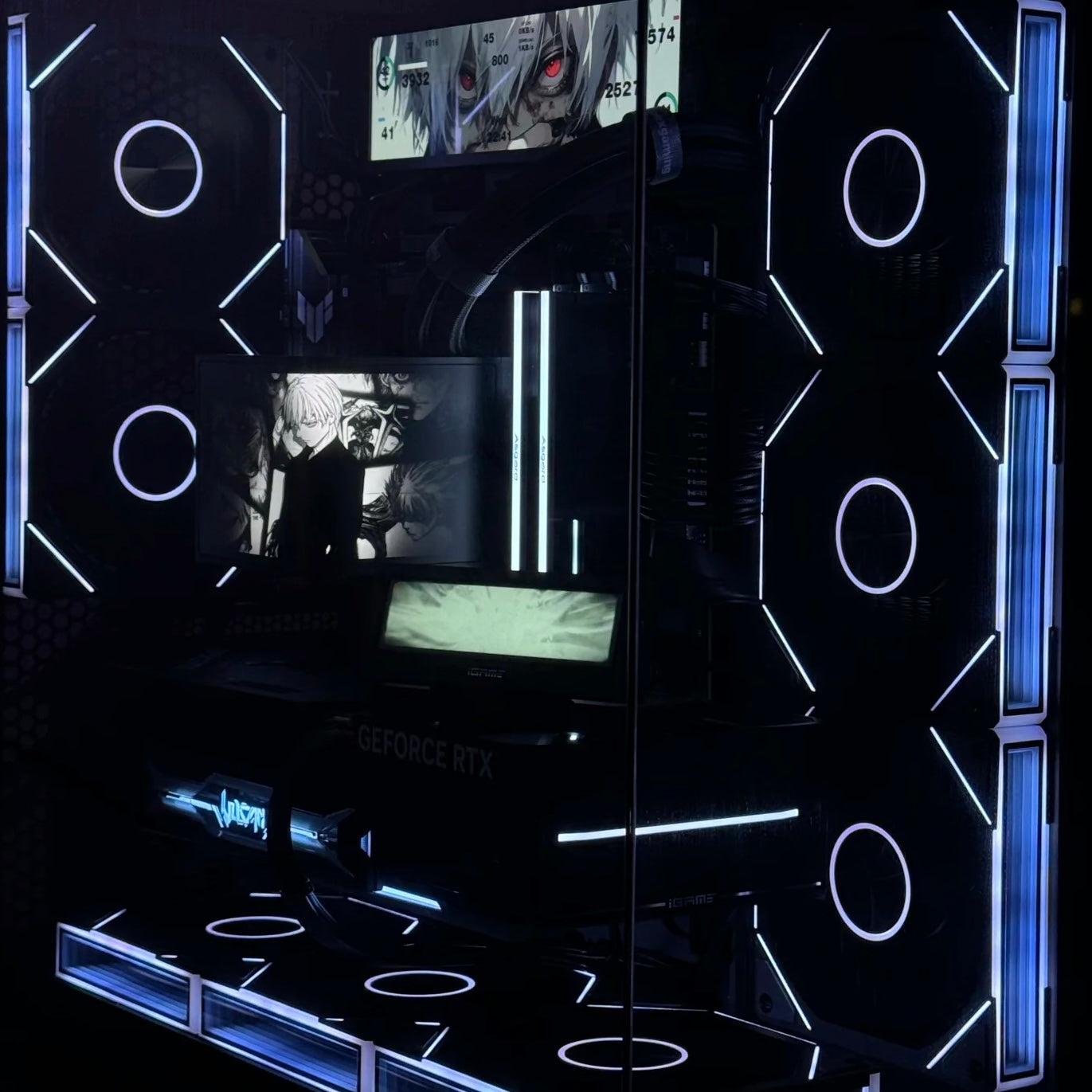 O11 主題海景組合 (機箱+水冷+風扇+副屏)（平價版）（黑白同價）