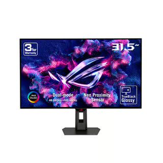 ASUS 華碩 ROG Strix OLED XG32UCWMG 雙模式電競顯示器 (31.5吋 / 4K UHD [3840 x 2160] 240Hz & FHD [1920 x 1080] 480Hz 雙模式顯示 / 0.03ms(GtG) / WOLED 10 bit / HDR400 / FreeSync Premium Pro + G-Sync Compatible / HDMI 2.1 / Type-C 15W / 3軸人體工學支架)