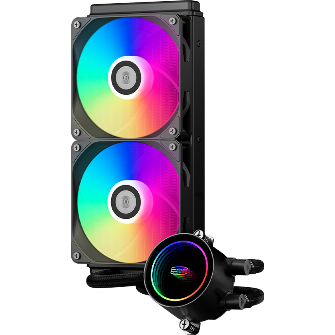 PCCOOLER DA240 ARGB 240mm CPU Liquid Cooler - Black/White