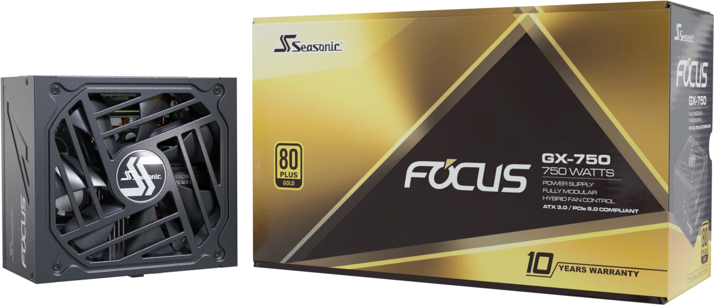 Seasonic FOCUS GX ATX 3.0 750W 80Plus Gold Fully Modular ATX 3.0 & PCIe 5.0 PSU - Black