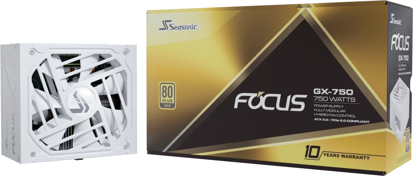 Seasonic FOCUS GX ATX 3.0 750W 80Plus Gold Fully Modular ATX 3.0 & PCIe 5.0 PSU - White