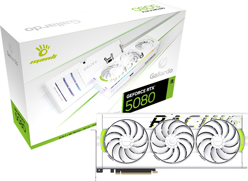 Manli White Gallardo GeForce RTX 5080 OC 16GB GDDR7
